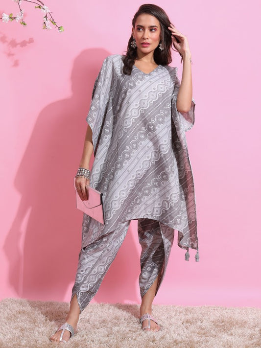 Women Grey Printed Kurta Set