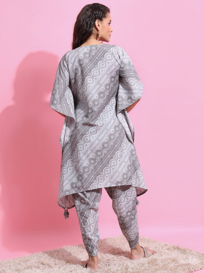 Women Grey Printed Kurta Set