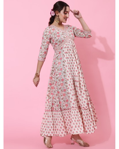 Pink Floral cotton dress