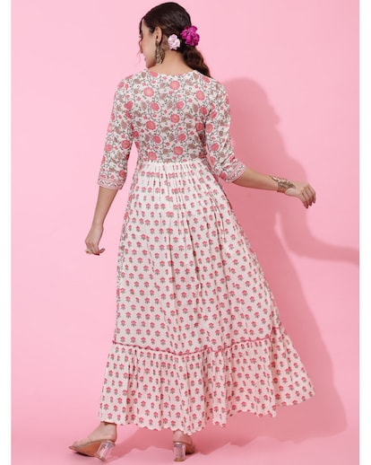 Pink Floral cotton dress