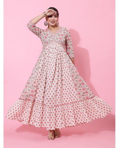 Pink Floral cotton dress